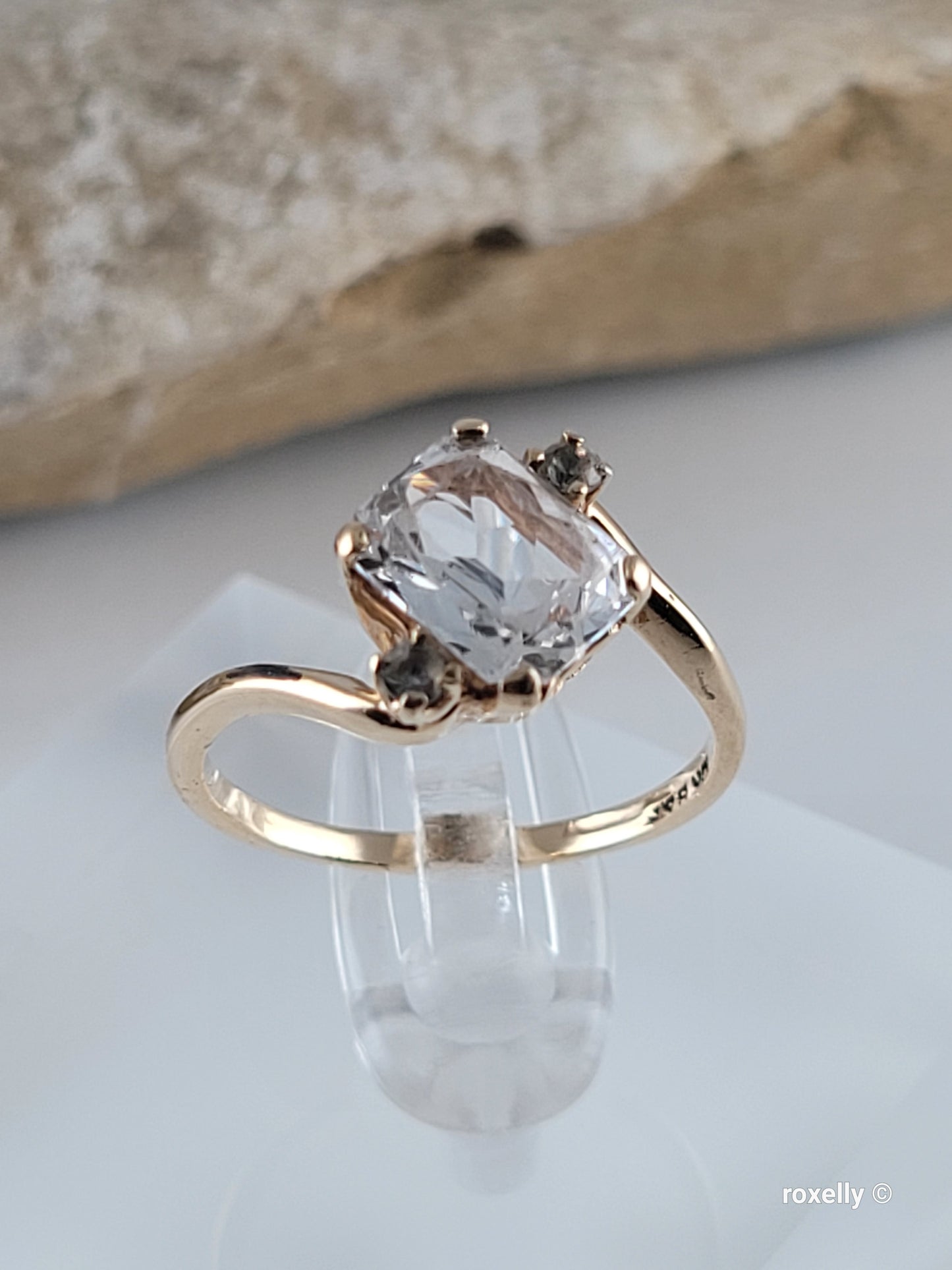 ❤️10k Size 6 Precious Solid Yellow Gold Aquamarine Gemstones Ring!