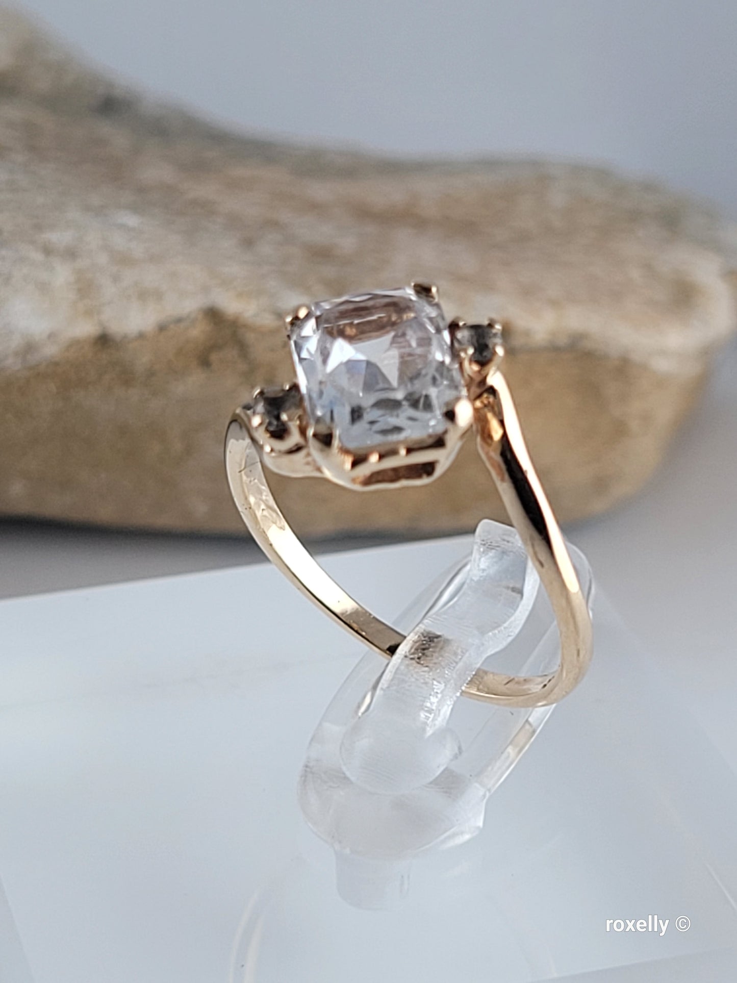 ❤️10k Size 6 Precious Solid Yellow Gold Aquamarine Gemstones Ring!