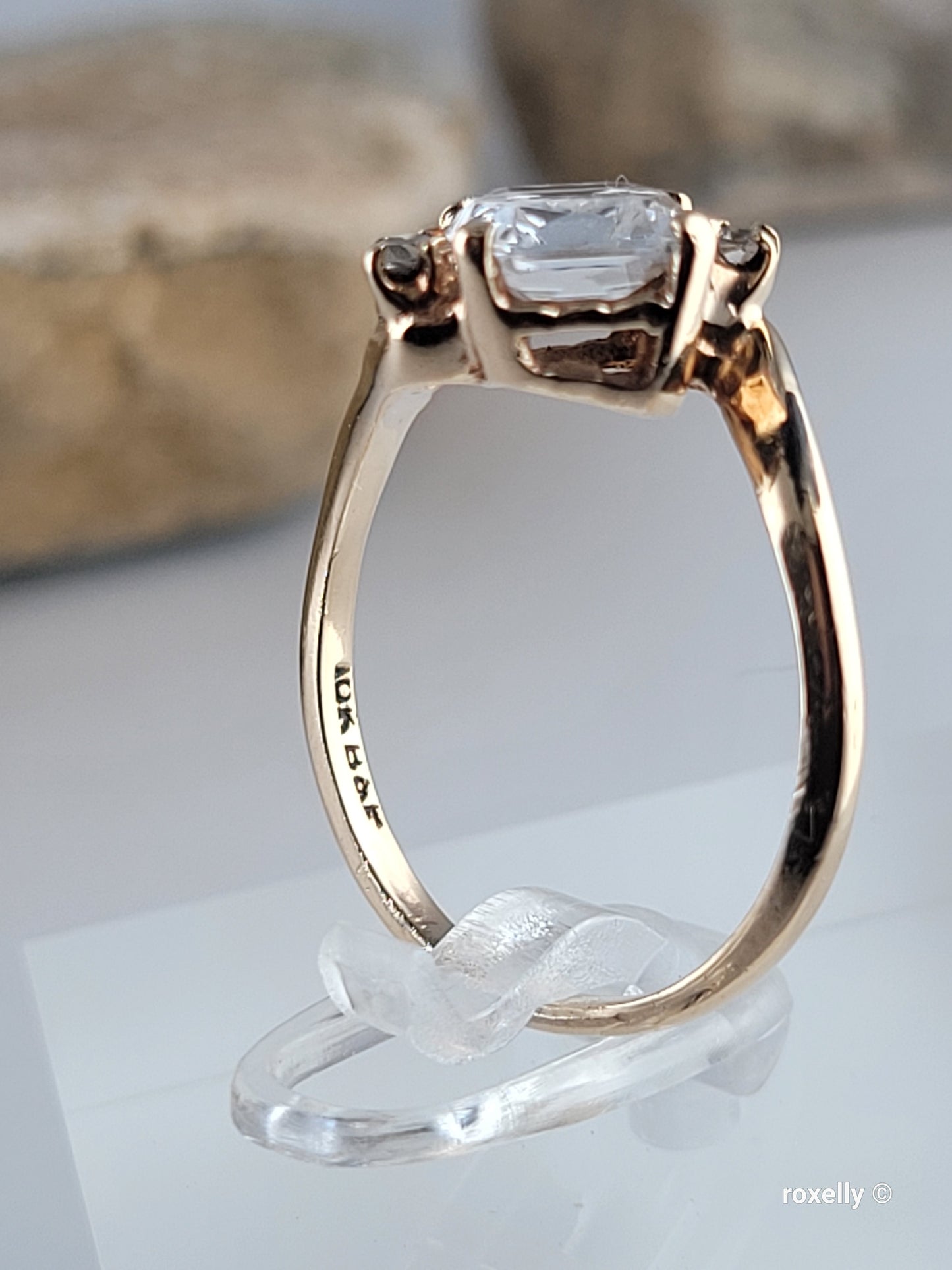 ❤️10k Size 6 Precious Solid Yellow Gold Aquamarine Gemstones Ring!