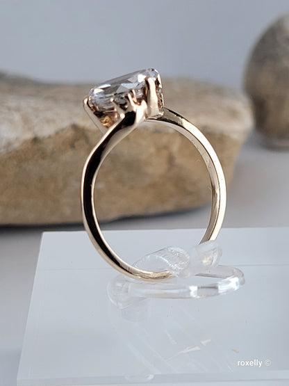 ❤️10k Size 6 Precious Solid Yellow Gold Aquamarine Gemstones Ring!