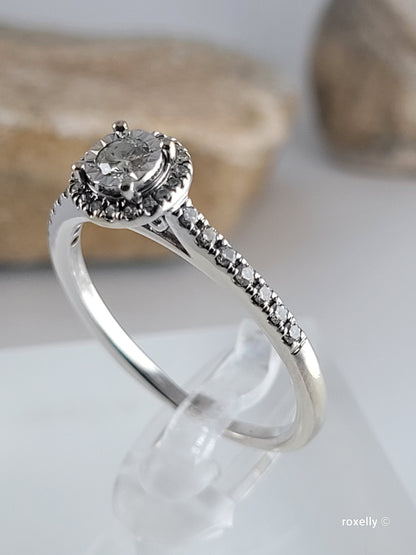 ❤️10k Size 9 Amazing Solid White Gold Moissanite and Diamonds Ring!