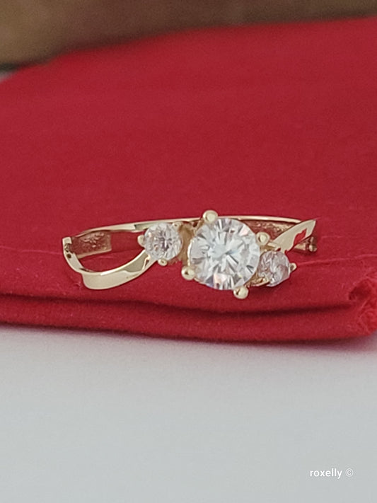 ❤️14k Size 7.5 Precious Solid Yellow Gold Cubic Zirconia Cocktail Ring!