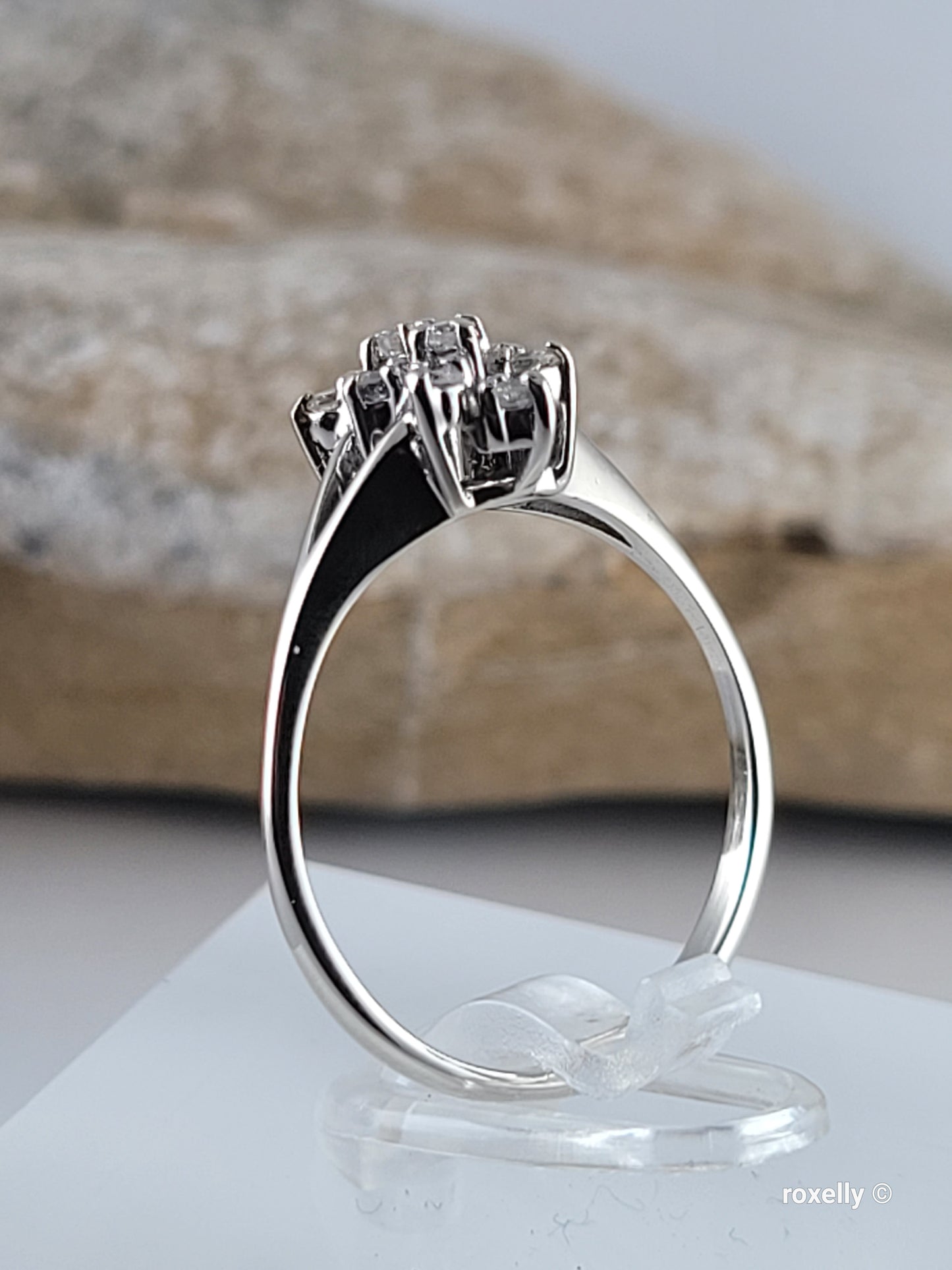 ❤️14k 6.75 Size Lovely Solid White Gold Genuine Diamonds Ring!