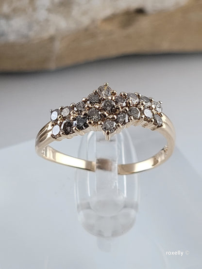 ❤️14k Size 7 Exquisite Solid Yellow Gold Genuine Diamonds Ring!