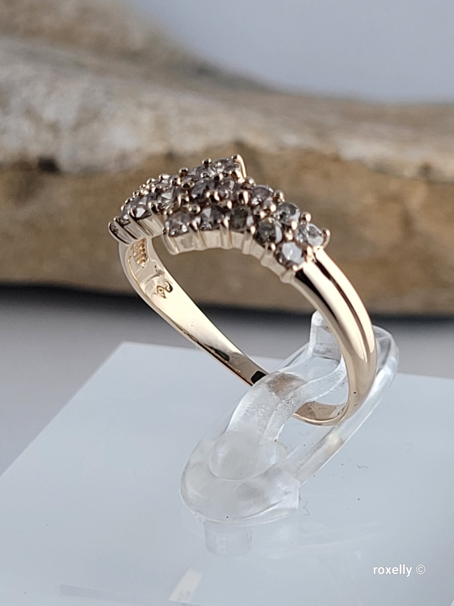 ❤️14k Size 7 Exquisite Solid Yellow Gold Genuine Diamonds Ring!