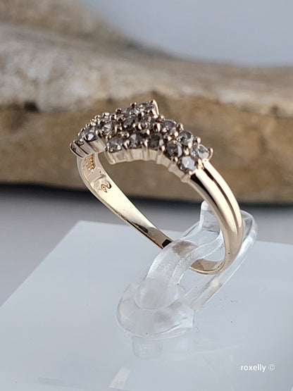 ❤️14k Size 7 Exquisite Solid Yellow Gold Genuine Diamonds Ring!