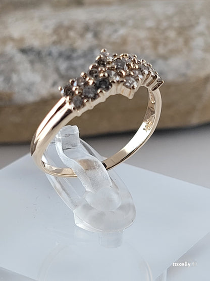 ❤️14k Size 7 Exquisite Solid Yellow Gold Genuine Diamonds Ring!