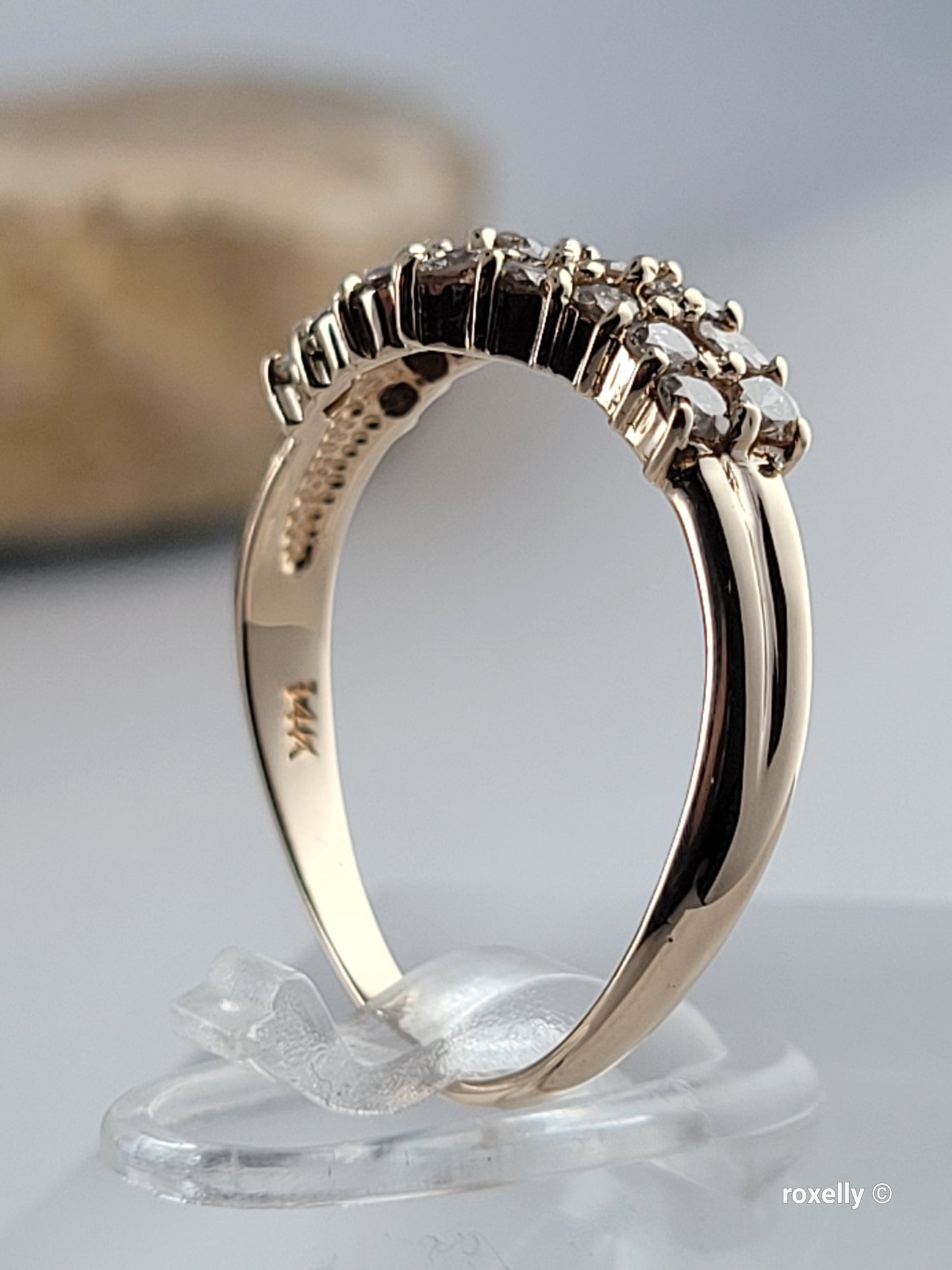 ❤️14k Size 7 Exquisite Solid Yellow Gold Genuine Diamonds Ring!