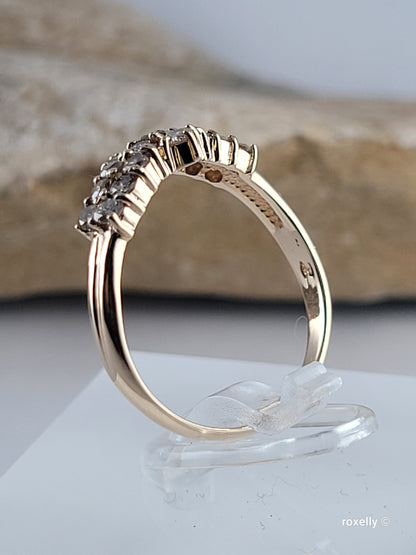 ❤️14k Size 7 Exquisite Solid Yellow Gold Genuine Diamonds Ring!