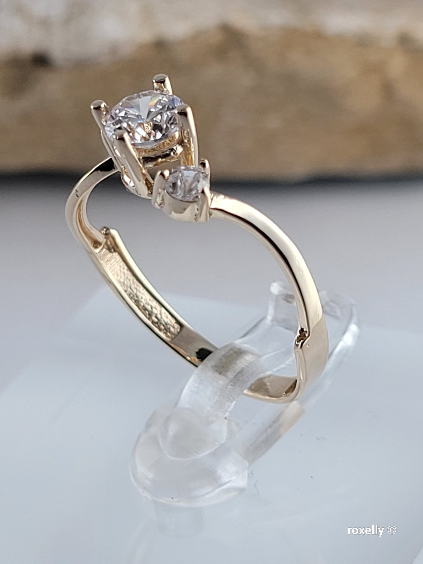 ❤️14k Size 7.5 Precious Solid Yellow Gold Cubic Zirconia Cocktail Ring!