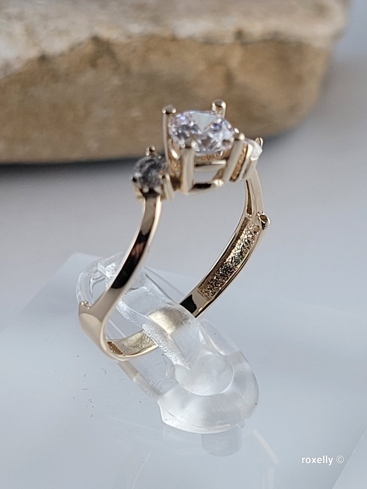 ❤️14k Size 7.5 Precious Solid Yellow Gold Cubic Zirconia Cocktail Ring!