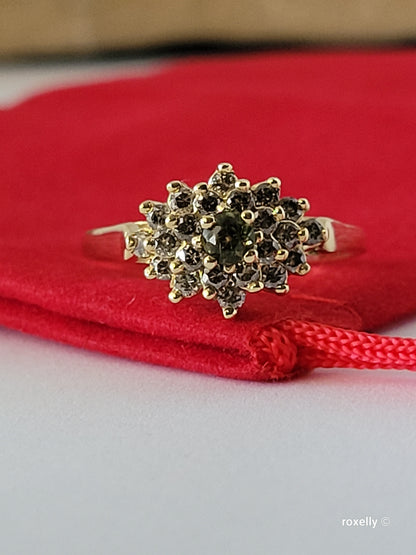 ❤️14k Size 6.25 Vintage Solid Yellow Gold Amethyst and Genuine Diamonds Ring!