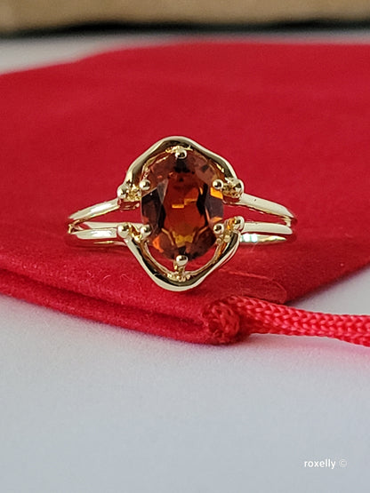 ❤️14k Size 5.5 Precious Solid Yellow Gold Madeira Citrine Ring!