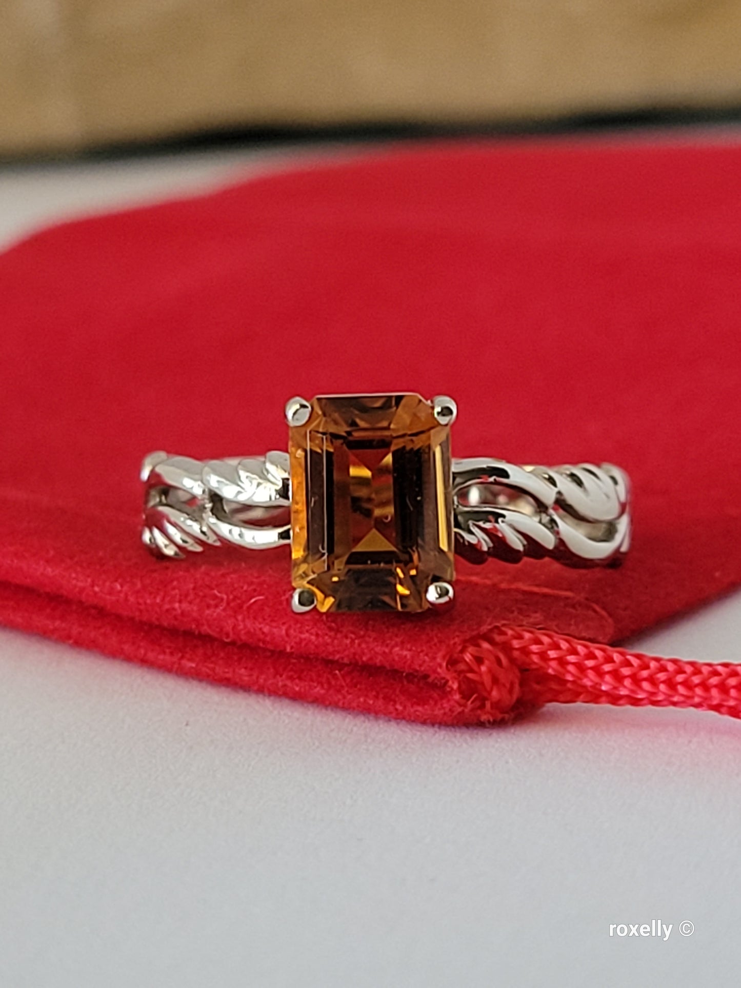 ❤️10k Size 6.5 Precious Solid White Gold Citrine Ring!