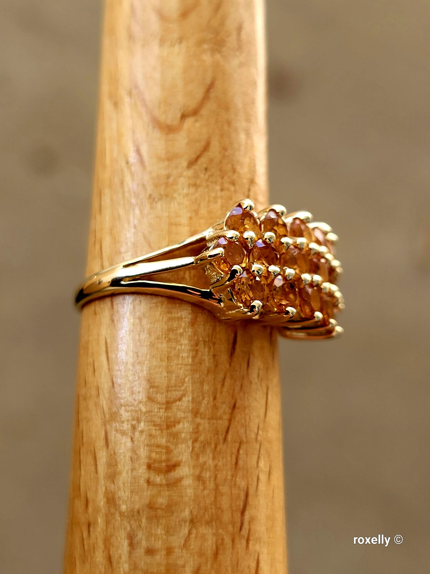 ❤️14k Size 6 Beautiful Solid Yellow Gold Citrine Cocktail Ring!