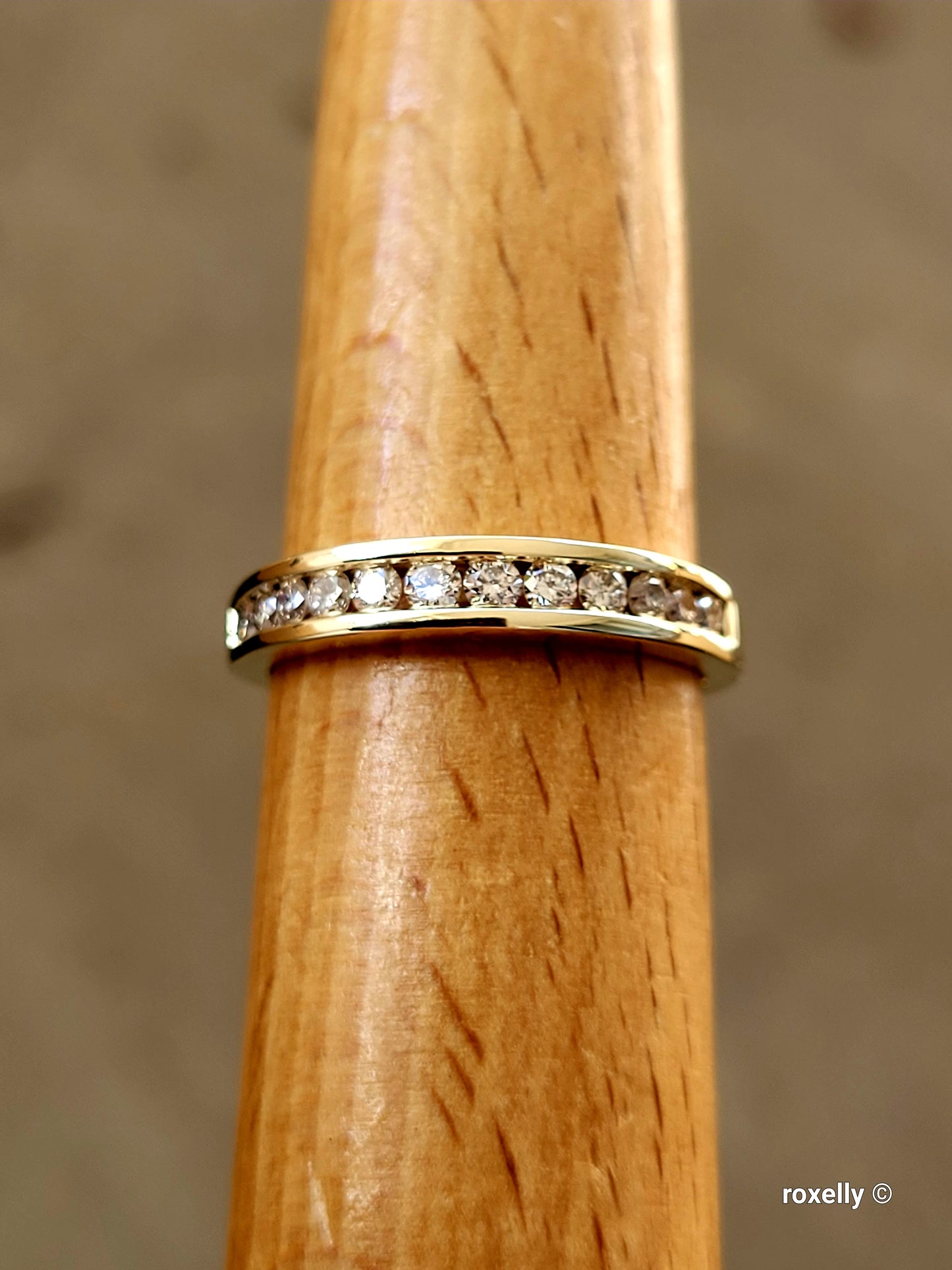 ❤️14k Size 8.5 Beautiful Solid Yellow Gold Genuine Diamond Band Ring!