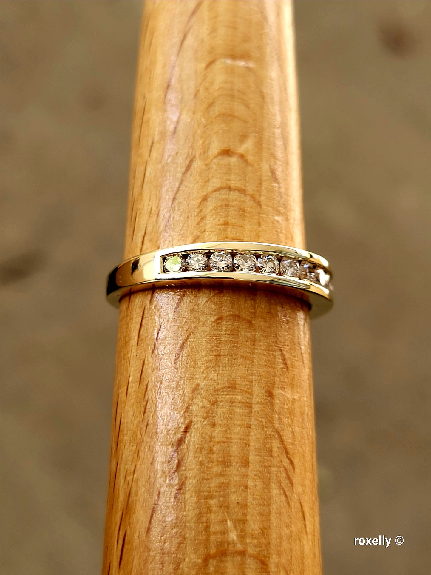 ❤️14k Size 8.5 Beautiful Solid Yellow Gold Genuine Diamond Band Ring!