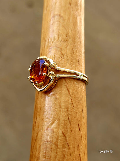 ❤️14k Size 5.5 Precious Solid Yellow Gold Madeira Citrine Ring!