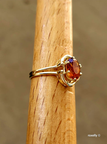 ❤️14k Size 5.5 Precious Solid Yellow Gold Madeira Citrine Ring!