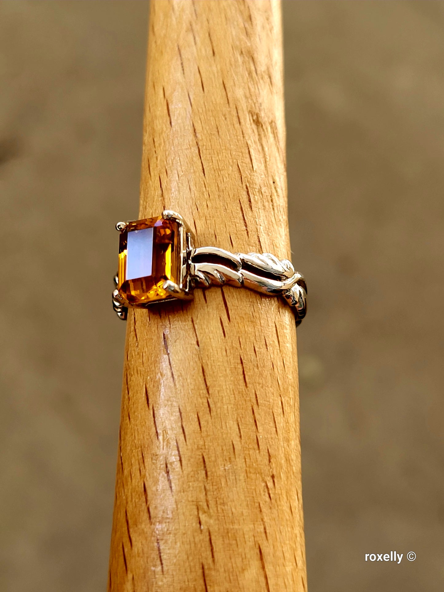 ❤️10k Size 6.5 Precious Solid White Gold Citrine Ring!