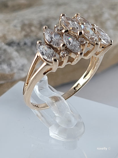 ❤️14k Size 8.75 Precious Solid Yellow Gold Cubic Zirconia Ring!