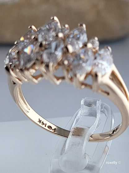 ❤️14k Size 8.75 Precious Solid Yellow Gold Cubic Zirconia Ring!