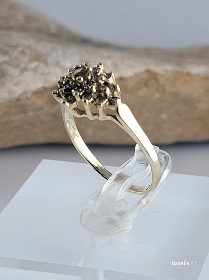 ❤️14k Size 6.25 Vintage Solid Yellow Gold Amethyst and Genuine Diamonds Ring!