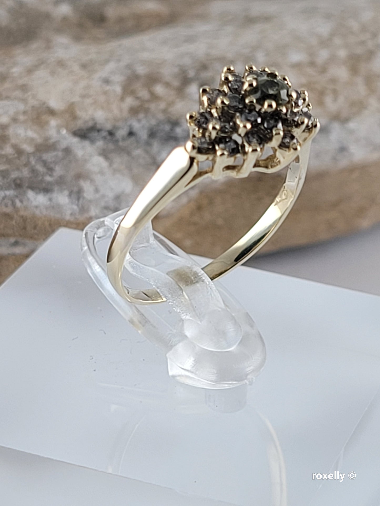 ❤️14k Size 6.25 Vintage Solid Yellow Gold Amethyst and Genuine Diamonds Ring!