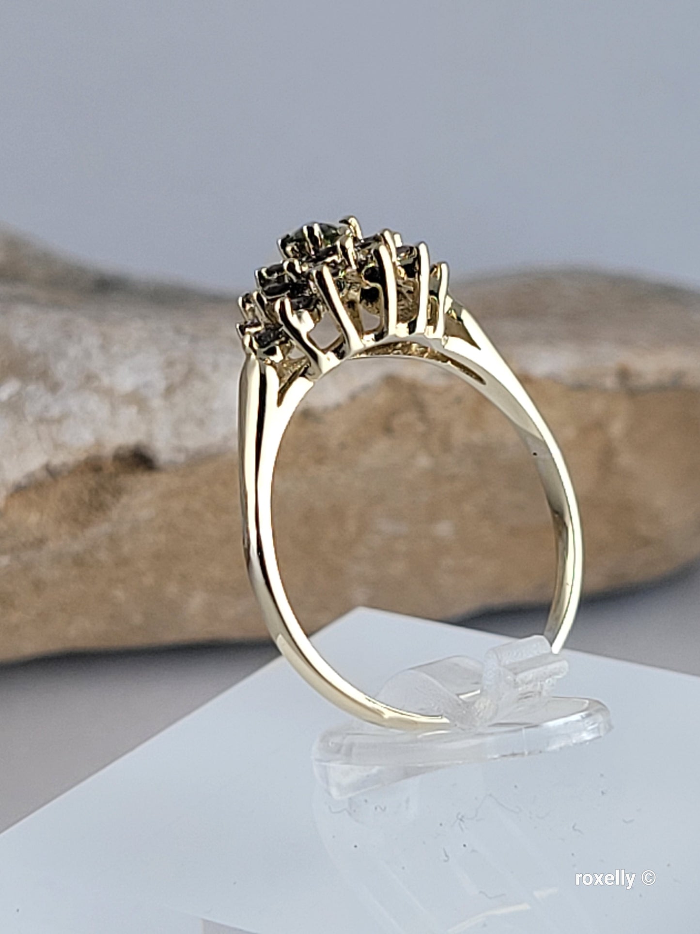 ❤️14k Size 6.25 Vintage Solid Yellow Gold Amethyst and Genuine Diamonds Ring!