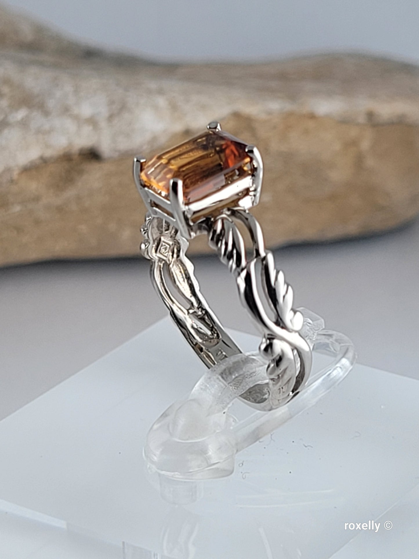 ❤️10k Size 6.5 Precious Solid White Gold Citrine Ring!