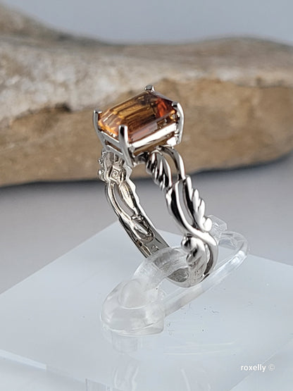 ❤️10k Size 6.5 Precious Solid White Gold Citrine Ring!