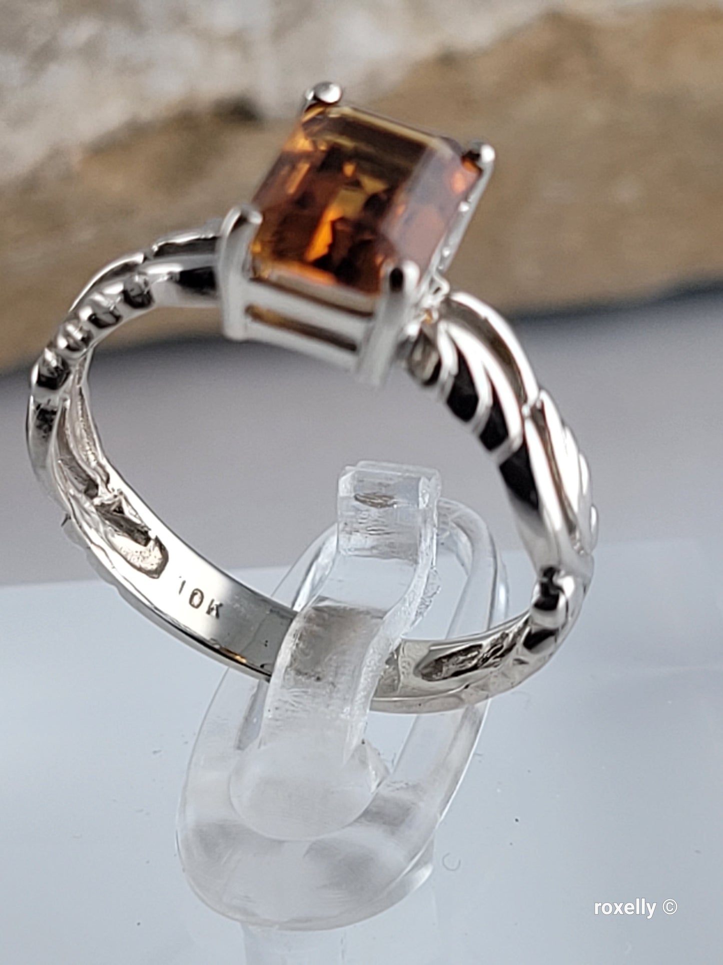 ❤️10k Size 6.5 Precious Solid White Gold Citrine Ring!
