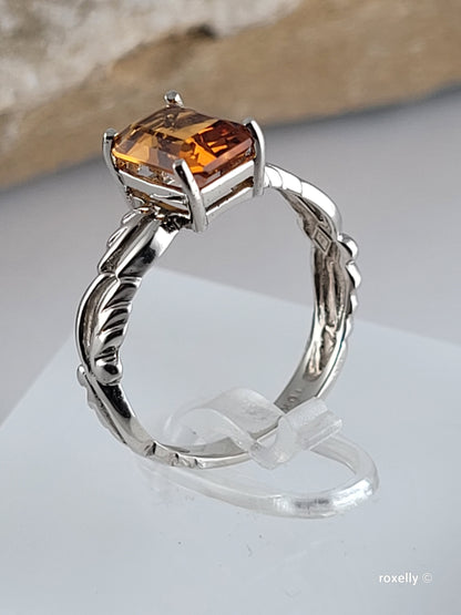 ❤️10k Size 6.5 Precious Solid White Gold Citrine Ring!