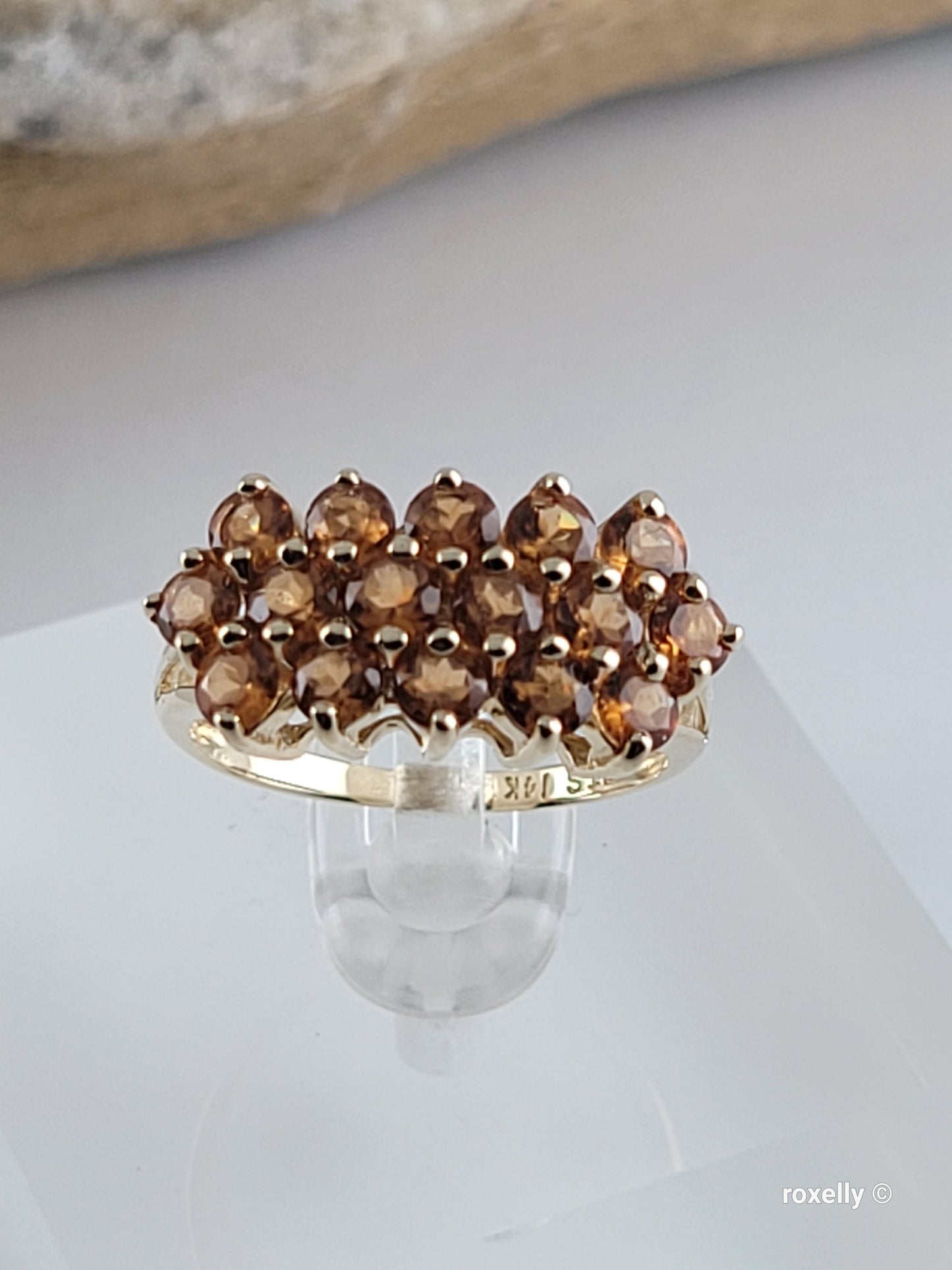 ❤️14k Size 6 Beautiful Solid Yellow Gold Citrine Cocktail Ring!