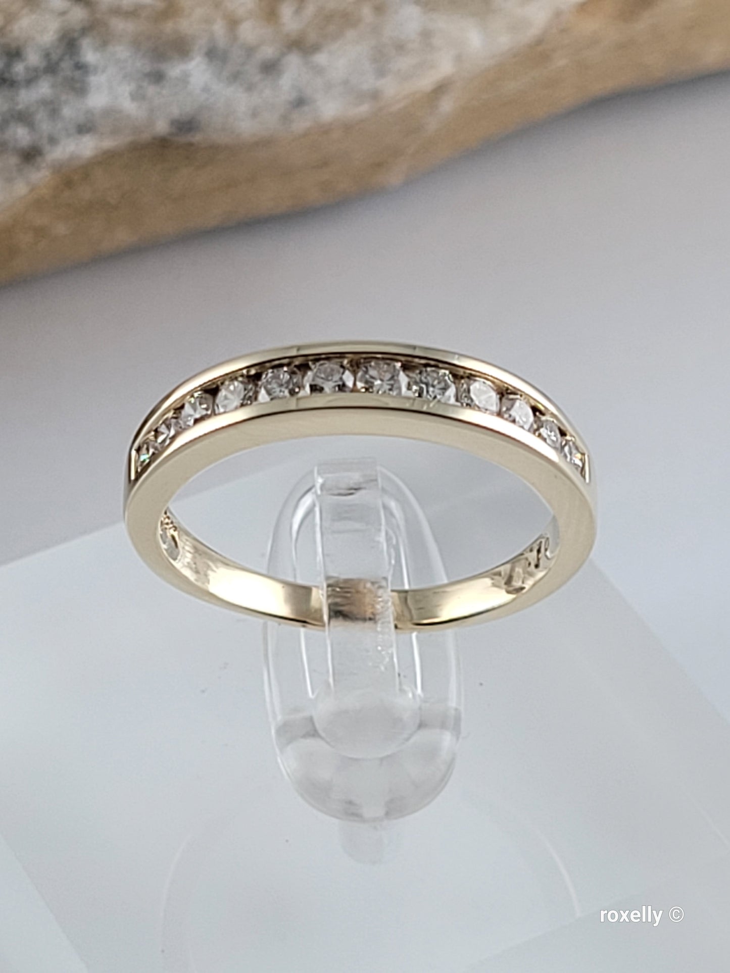 ❤️14k Size 8.5 Beautiful Solid Yellow Gold Genuine Diamond Band Ring!