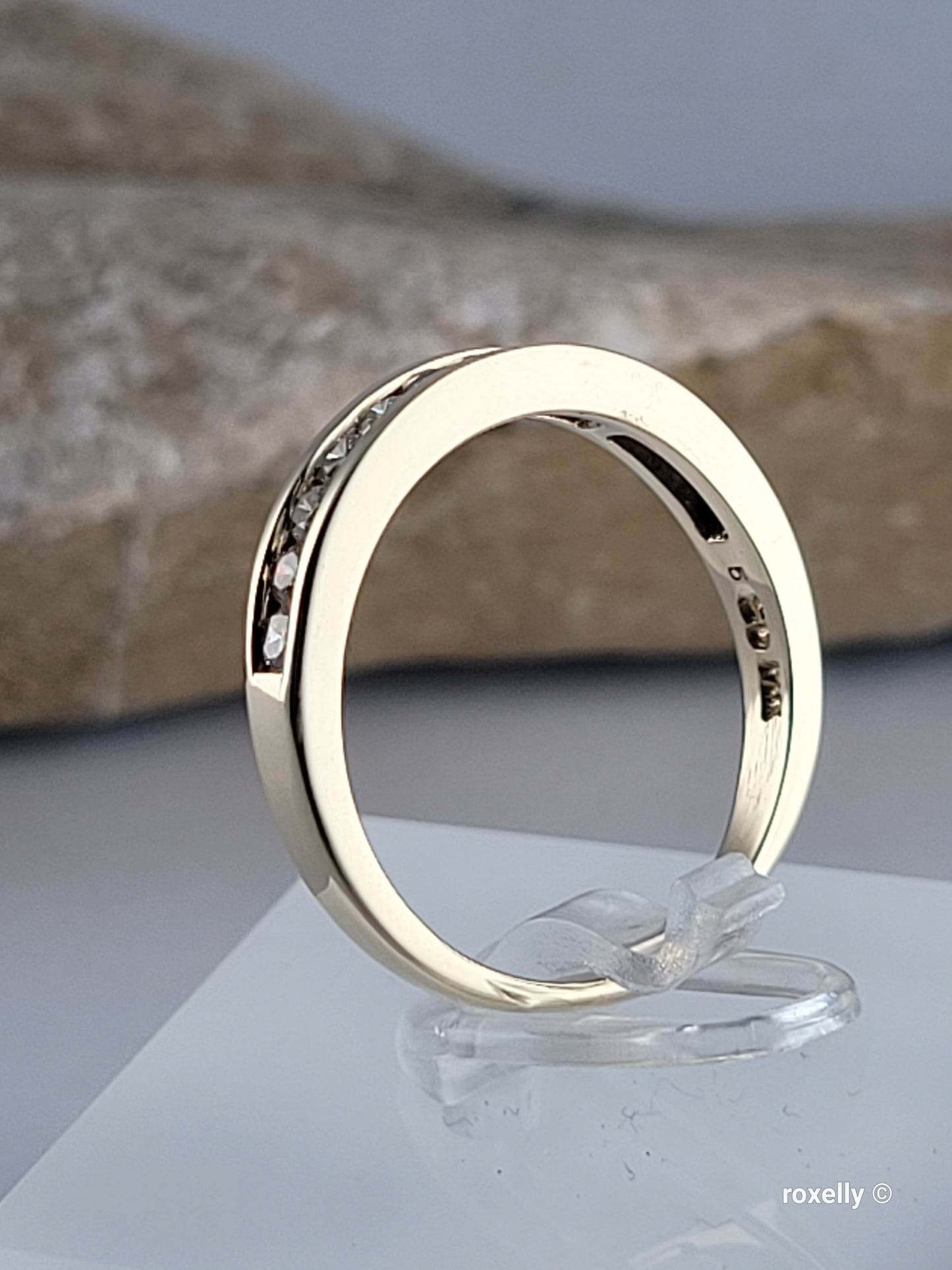 ❤️14k Size 8.5 Beautiful Solid Yellow Gold Genuine Diamond Band Ring!