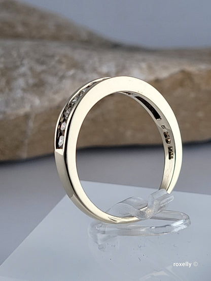 ❤️14k Size 8.5 Beautiful Solid Yellow Gold Genuine Diamond Band Ring!