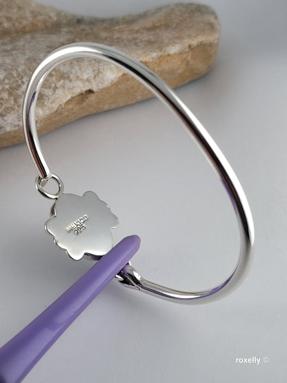 ❤️925 Precious Sterling Silver Paua Shell Bangle Design Bracelet!