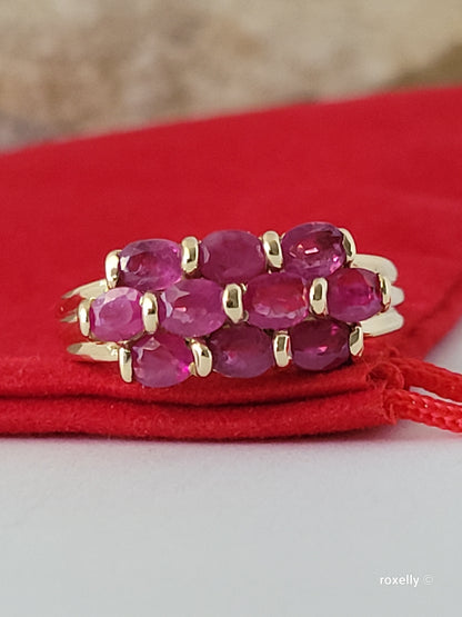 ❤️10k Size 9 Beautiful Solid Yellow Gold Rubies Gemstones Ring!