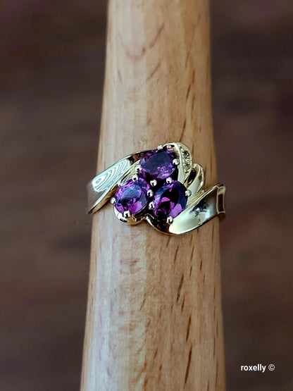 ❤️18k Size 6.75 Precious Solid Yellow Gold Tourmaline and Genuine Diamond Ring!