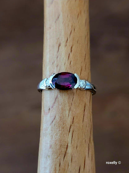 ❤️14k Size 4.5 Precious Solid White Gold Tourmaline and Diamonds Ring!