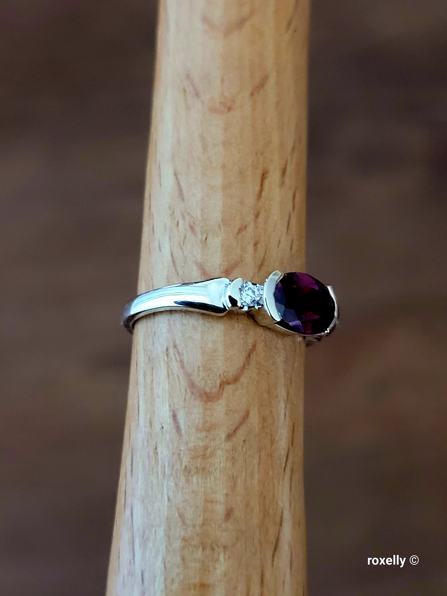 ❤️14k Size 4.5 Precious Solid White Gold Tourmaline and Diamonds Ring!