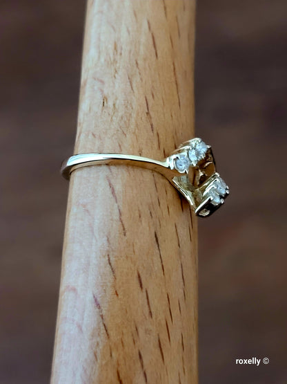 ❤️14k Size 6 Beautiful Solid Yellow Gold Genuine Diamond Ring!