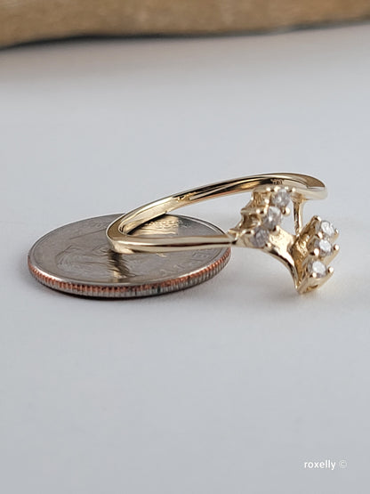 ❤️14k Size 6 Beautiful Solid Yellow Gold Genuine Diamond Ring!