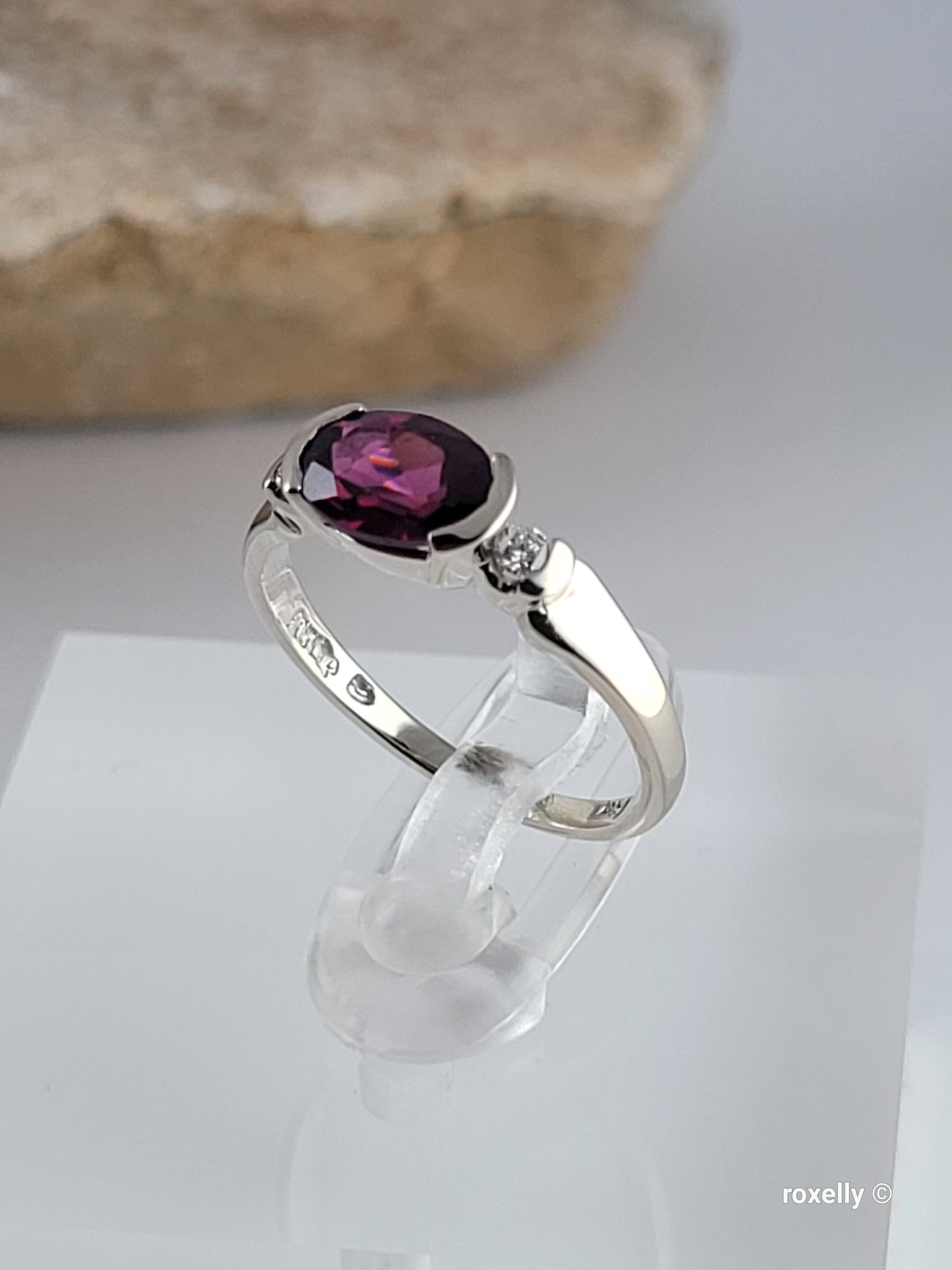 ❤️14k Size 4.5 Precious Solid White Gold Tourmaline and Diamonds Ring!