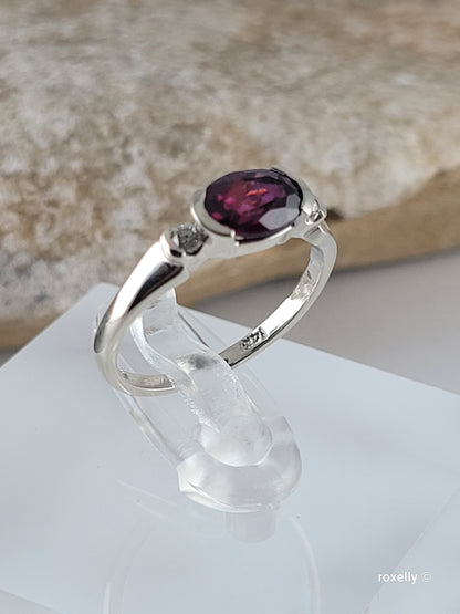 ❤️14k Size 4.5 Precious Solid White Gold Tourmaline and Diamonds Ring!