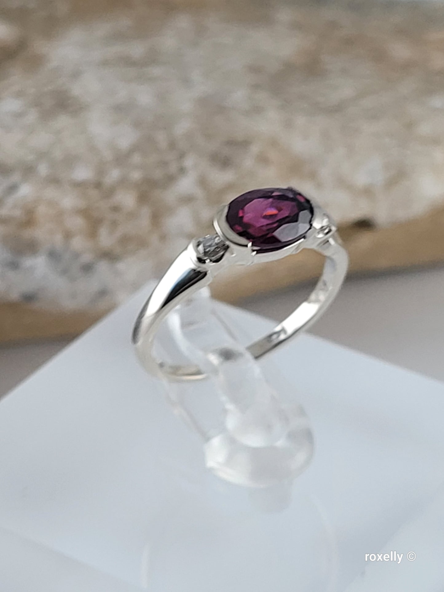 ❤️14k Size 4.5 Precious Solid White Gold Tourmaline and Diamonds Ring!
