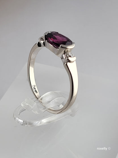 ❤️14k Size 4.5 Precious Solid White Gold Tourmaline and Diamonds Ring!