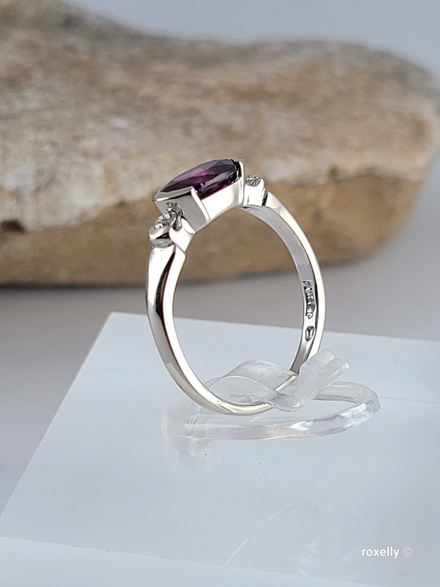 ❤️14k Size 4.5 Precious Solid White Gold Tourmaline and Diamonds Ring!