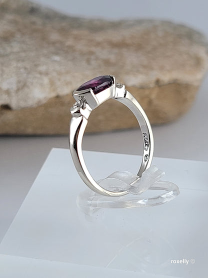 ❤️14k Size 4.5 Precious Solid White Gold Tourmaline and Diamonds Ring!